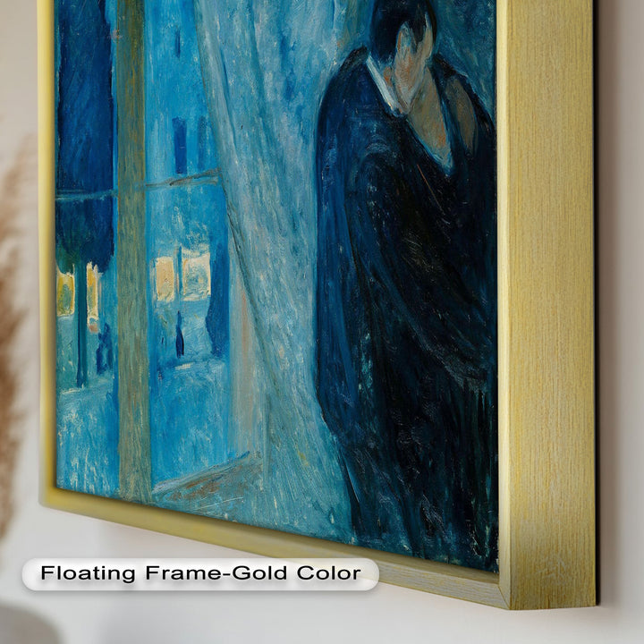 The Kiss by Munch – Romantic Blue Interior Oil Painting