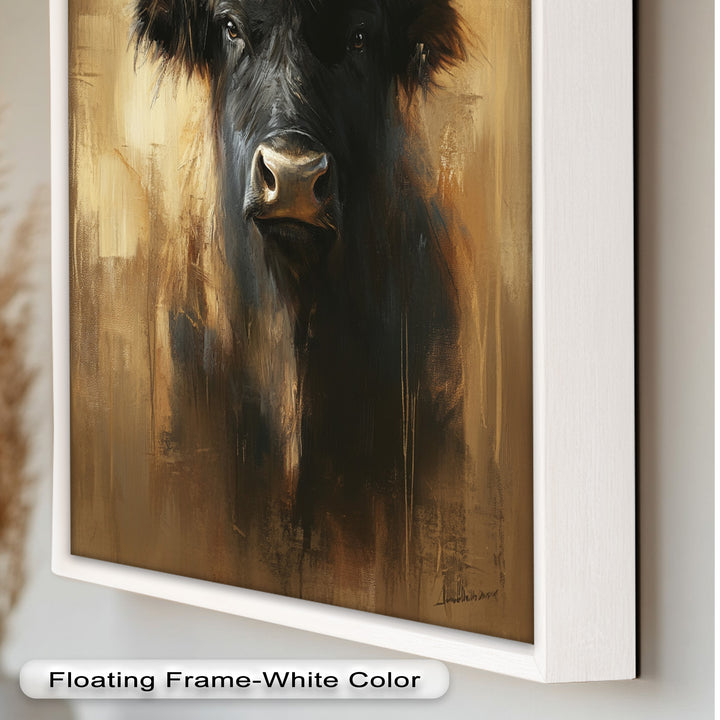 Bull in Amber Tones - Animal Oil Painting