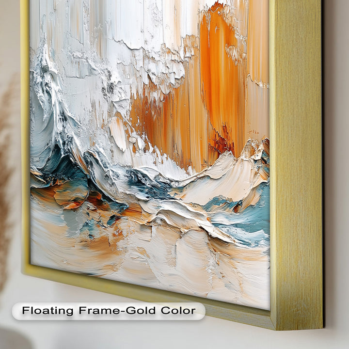 Elemental Surge – Abstract Ocean Cliff Oil Painting
