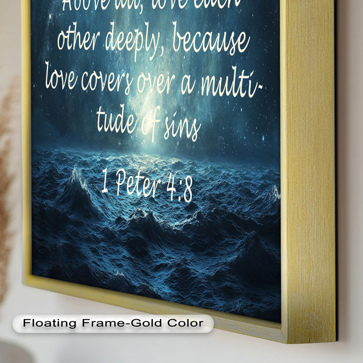 1 Peter 4:8 – Love and Forgiveness Bible Verse Oil Painting