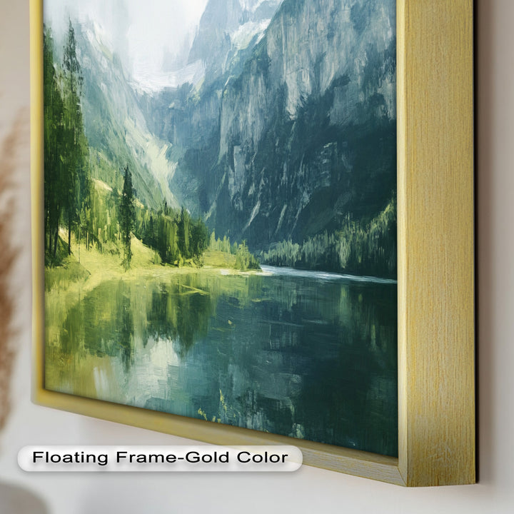 Mountain with a Lake – Modern Oil Painting