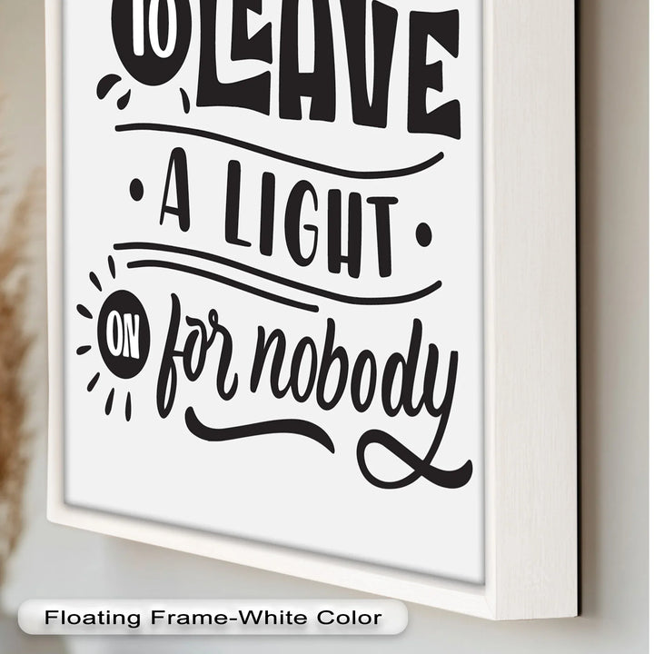 Leave a Light On – Typography Oil Painting - MyPhotoStation
