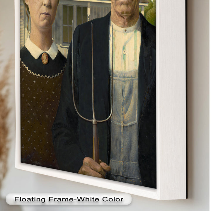 American Gothic – Ikonisches Porträt des Mittleren Westens, historisches Ölgemälde