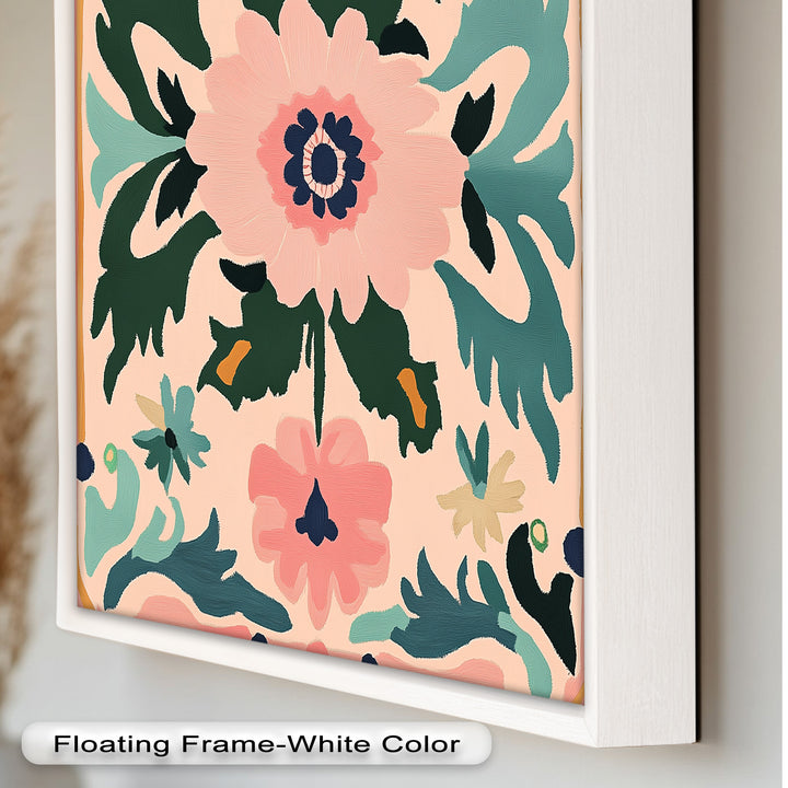Folk Bloom – Symmetrisches Boho-Blumenölgemälde