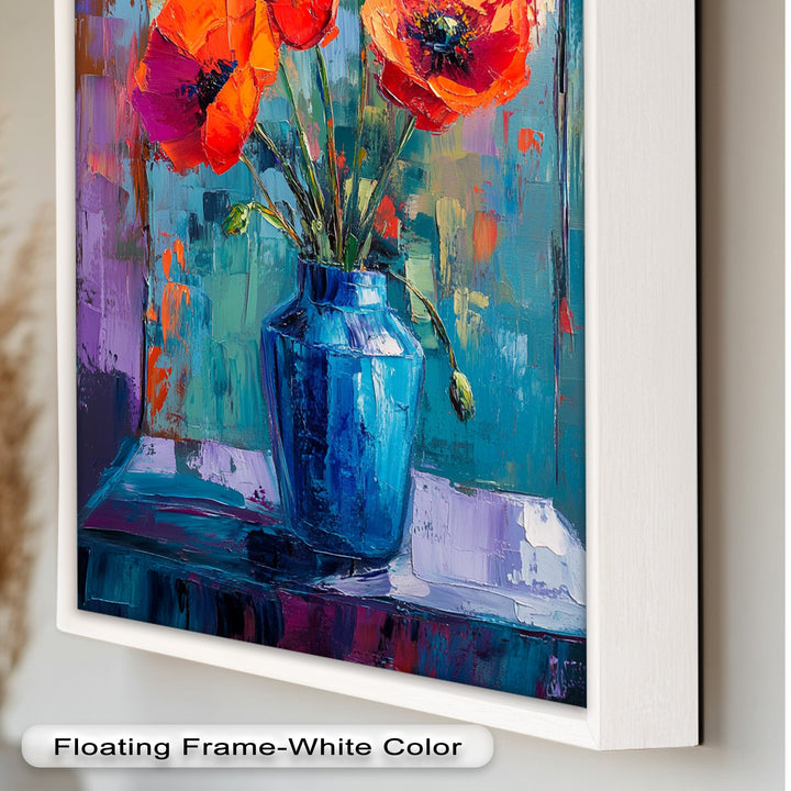 Crimson Blooms – Poppy Flower Oil Painting
