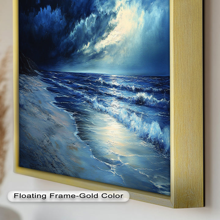 Ocean Wall Art - Stormy Night Seascape Oil Painting