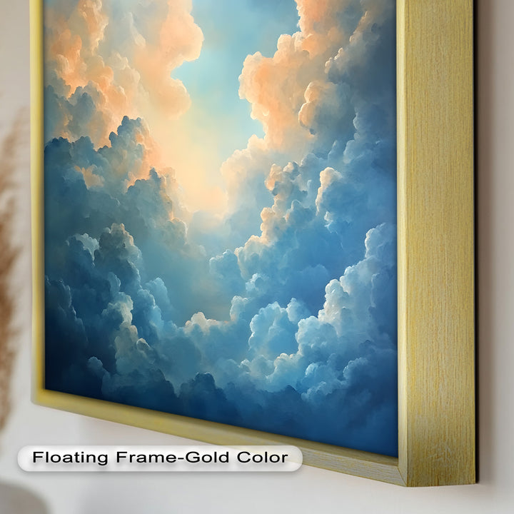 Majestätische Wolkenlandschaft mit ätherischem Glanz – Ölgemälde „Ruhiger Himmel“