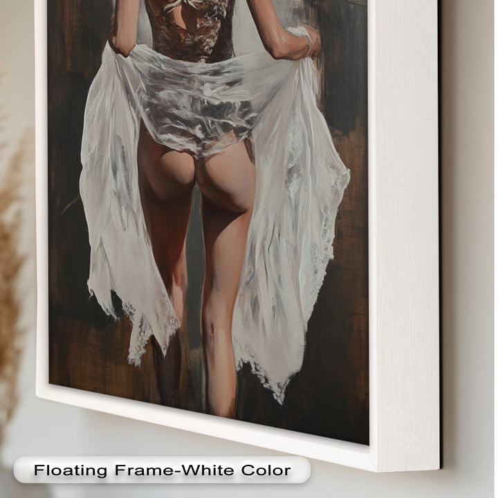 Soft Steps in Lace – Romantic Figurative Nude Oil Painting