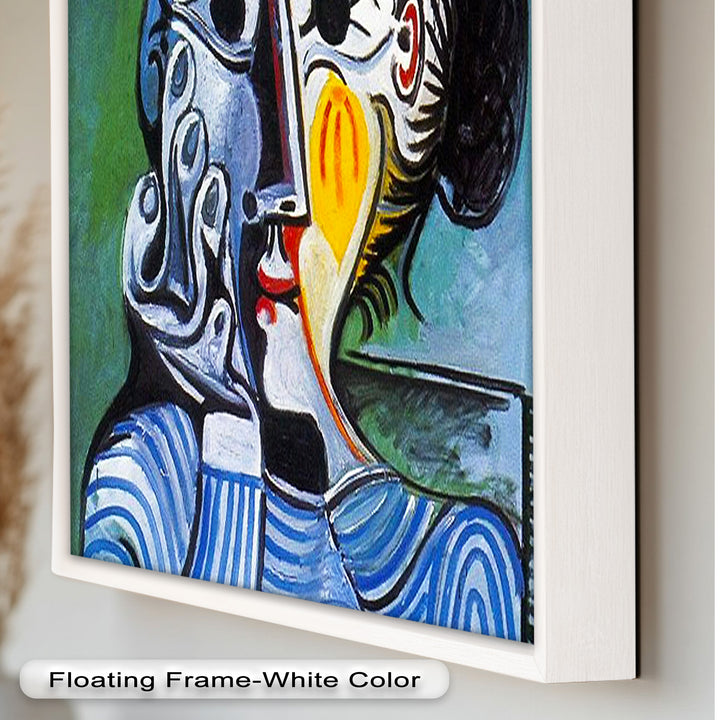 Striped Elegance – Picasso Cubist Portrait Oil Painting