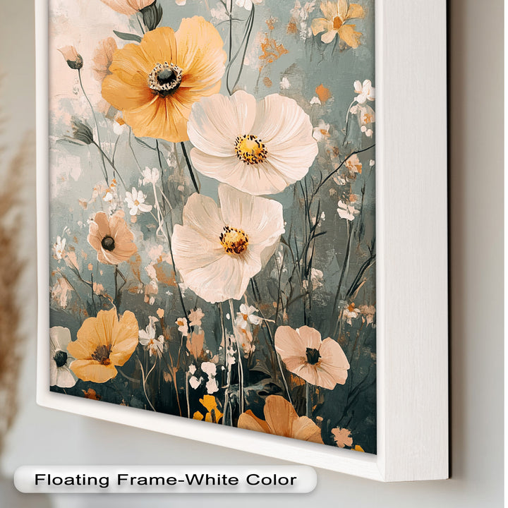 Golden Meadow Bloom - Boho Oil Painting