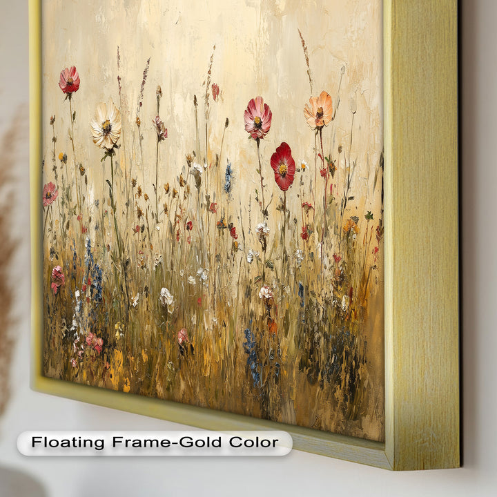 Vintage Wild Flowers – Rustic Floral Oil Painting