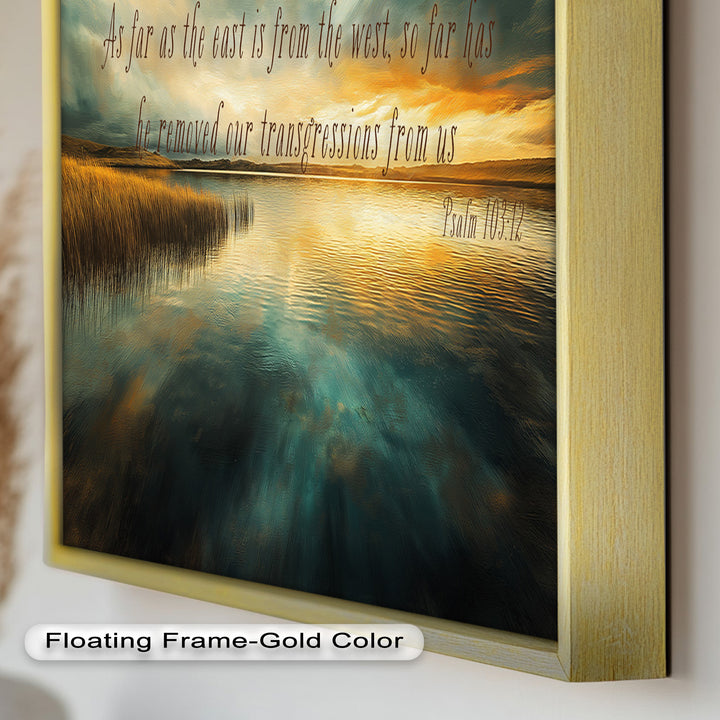 Psalm 103:12 – Divine Forgiveness Bible Verse Oil Painting
