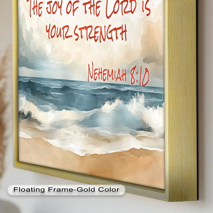 Nehemiah 8:10 – Joy of the Lord Bible Verse Oil Painting