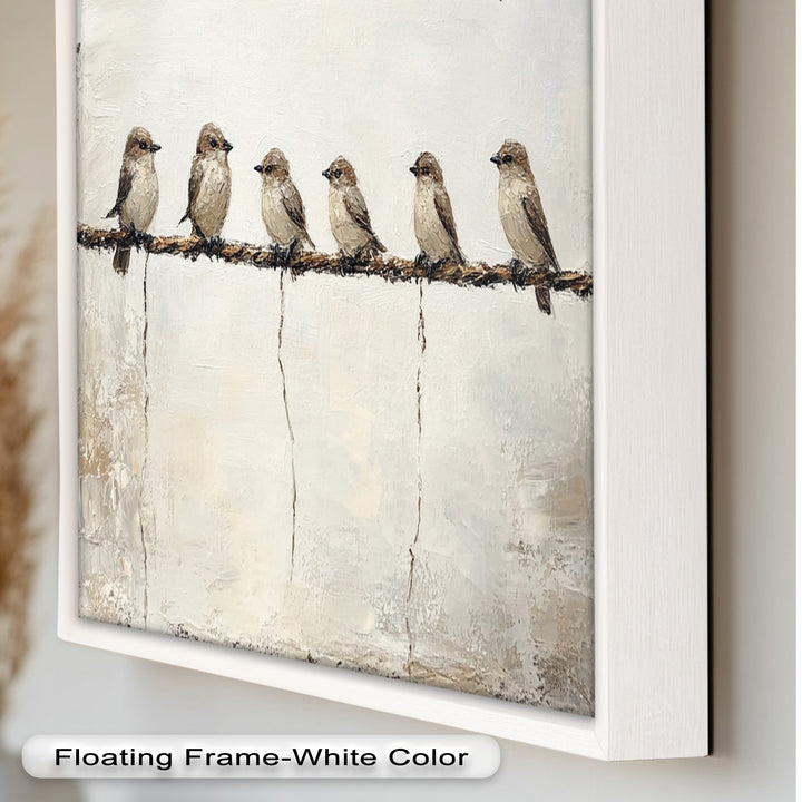 Six Birds in Stillness – Animal Oil Painting