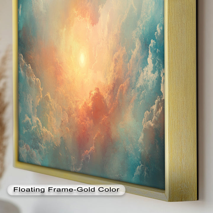 Abstract Sky and Sunlight – Framed Oil Painting