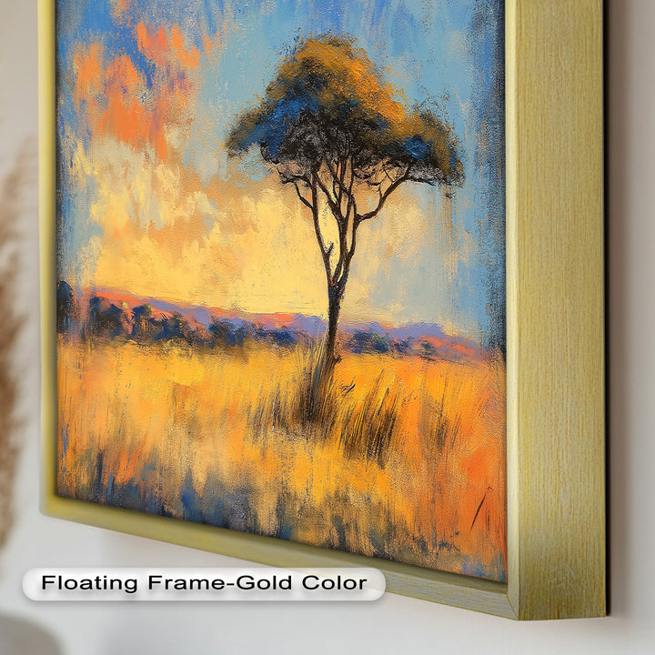 African Savannah Tree Wall Art – Landscape Oil Painting