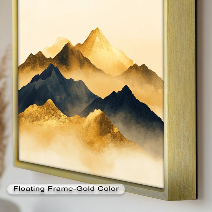 Gold &amp; Black Mountains – Modernes Ölgemälde
