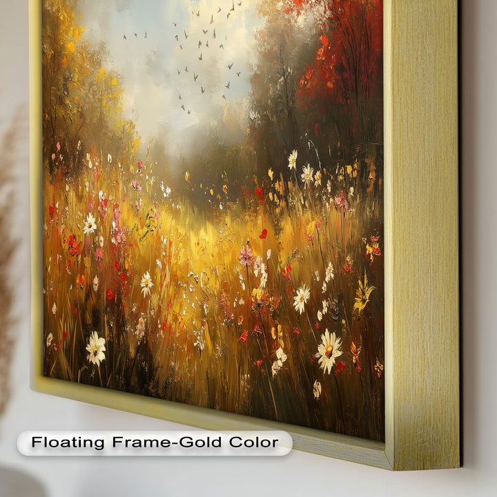 Flowers and Stream – Vibrant Autumn Oil Painting