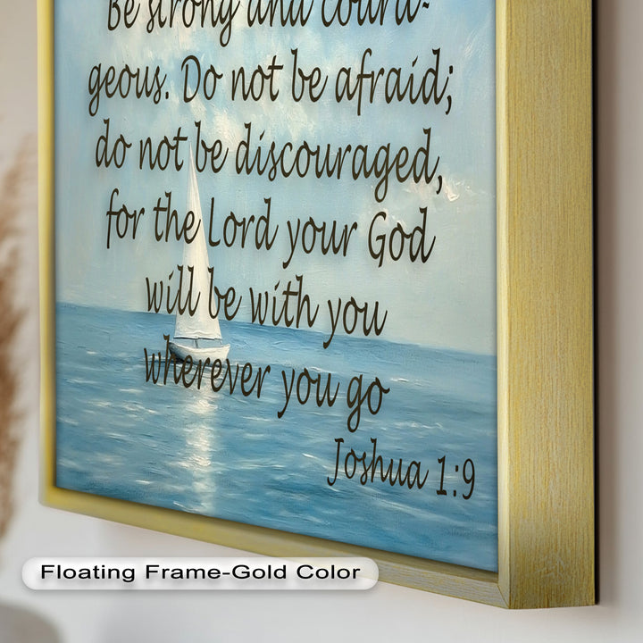 Joshua 1:9 – Courage and Strength Bible Verse Oil Painting
