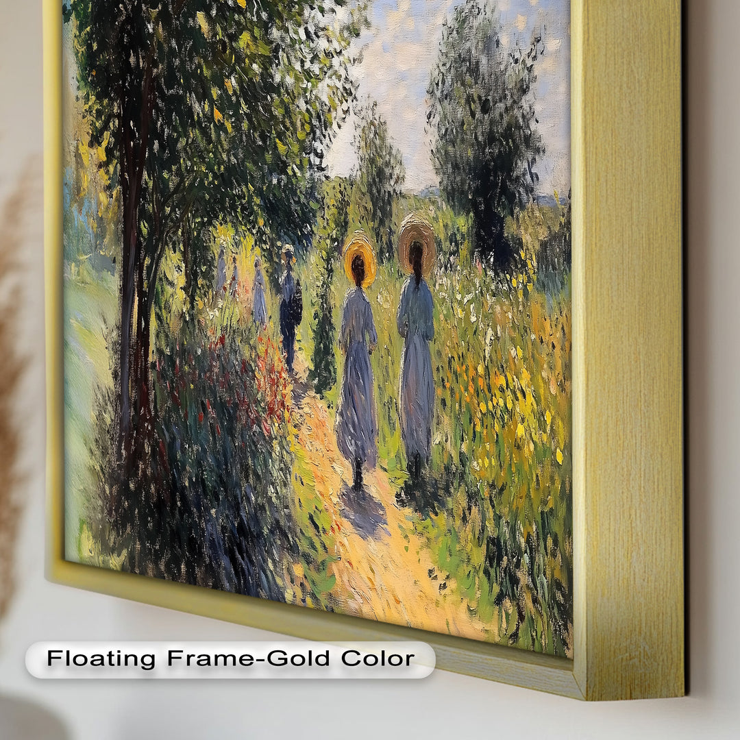 Afternoon Stroll – Sun-Dappled Garden Walk Oil Painting