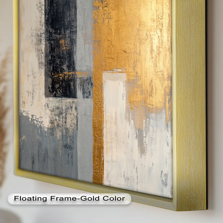 Golden Edge Abstract – Moderne Ölgemälde
