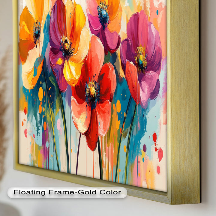 Colored Flowers – Vibrant Floral Oil Painting