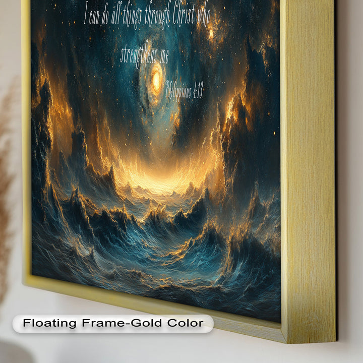 Philippians 4:13 – Strength in Christ Bible Verse Oil Painting