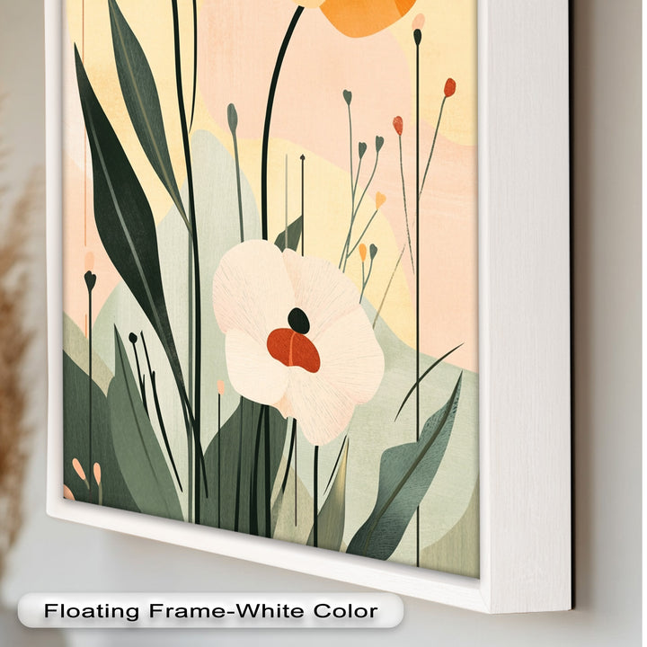Sonnengeküsstes Trio – Minimalistisches florales Ölgemälde