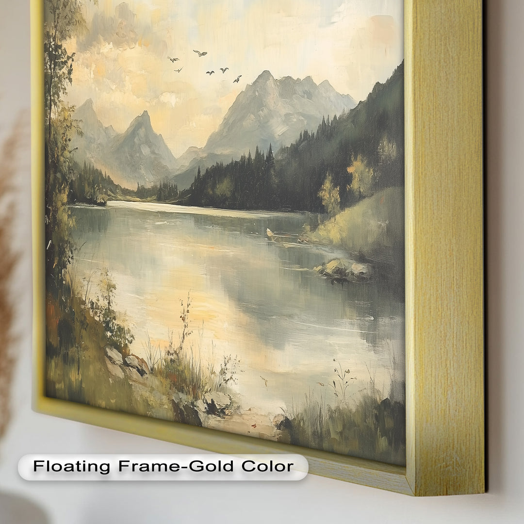 Vintage Wild River – Landscape Oil Painting