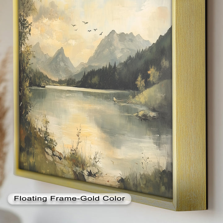 Vintage Wild River – Landscape Oil Painting