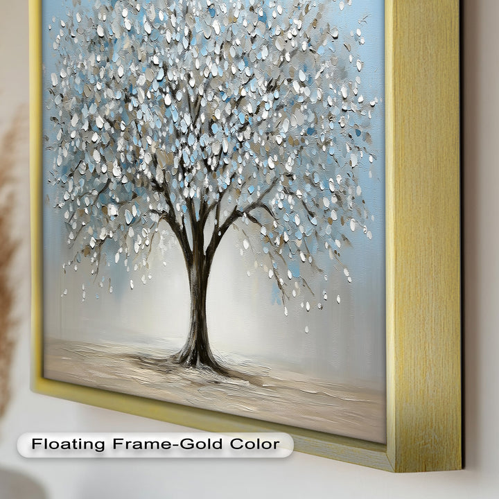 Snowflower Tree – Modern Framed Oil Painting