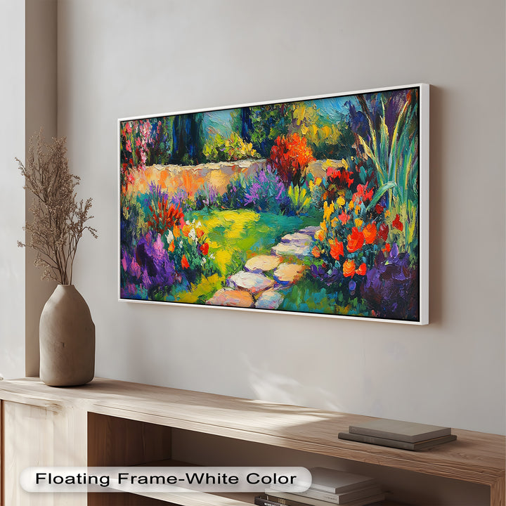 Sunlit Garden Path – Colorful Impressionist Oil Painting