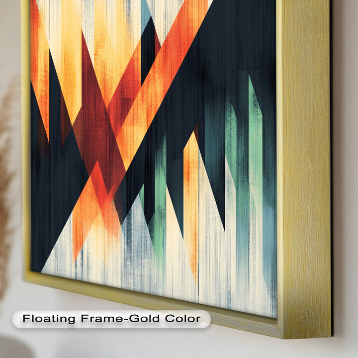 Modern Angular Lines – Bold Geometric Oil Painting
