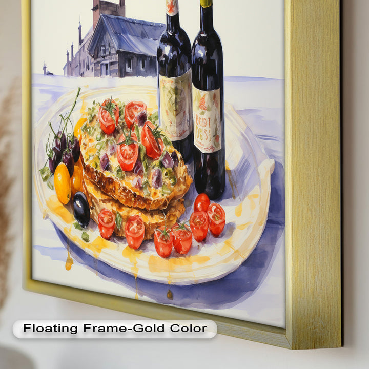Tuscan Table – Rustic Lasagna and Wine Still Life Food Painting