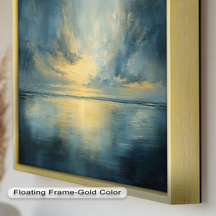 Coastal Wall Art - Sunset Reflection Seascape Oil Painting