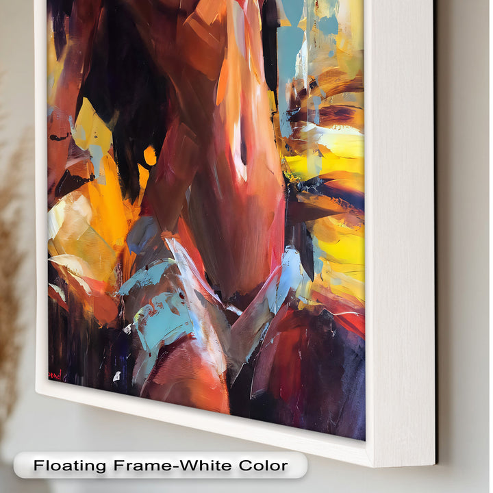 Ember Silhouette – Bold Abstract Nude Oil Painting