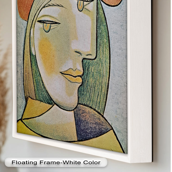 Soft Gaze of Solitude – Abstract Female Portrait Picasso Oil Painting