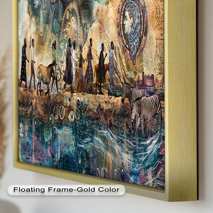Echoes of Migration – Symbolic Journey Through Time Oil Painting