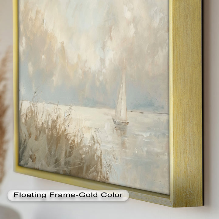 Lake Sailboat – Tranquil Waterscape Oil Painting