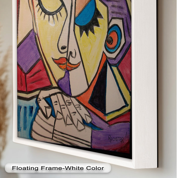 Unified Gaze – Dual Expression Abstract Picasso Oil Painting
