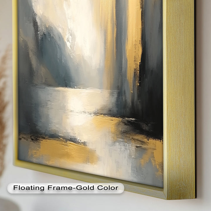 Serene Waterfall Abstract – Neutral Modern Oil Painting