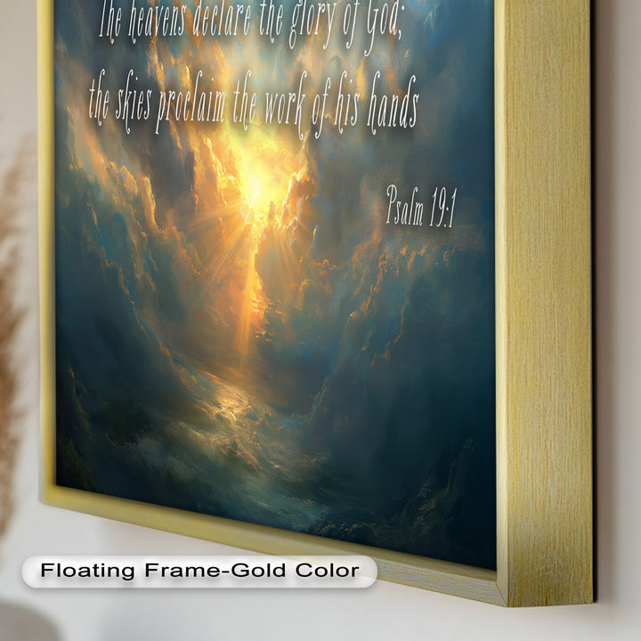 Psalm 19:1 – The Heavens Declare Bible Verse Oil Painting