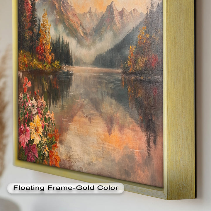 Mountain Lake in Autumn – Serene Seasonal Oil Painting