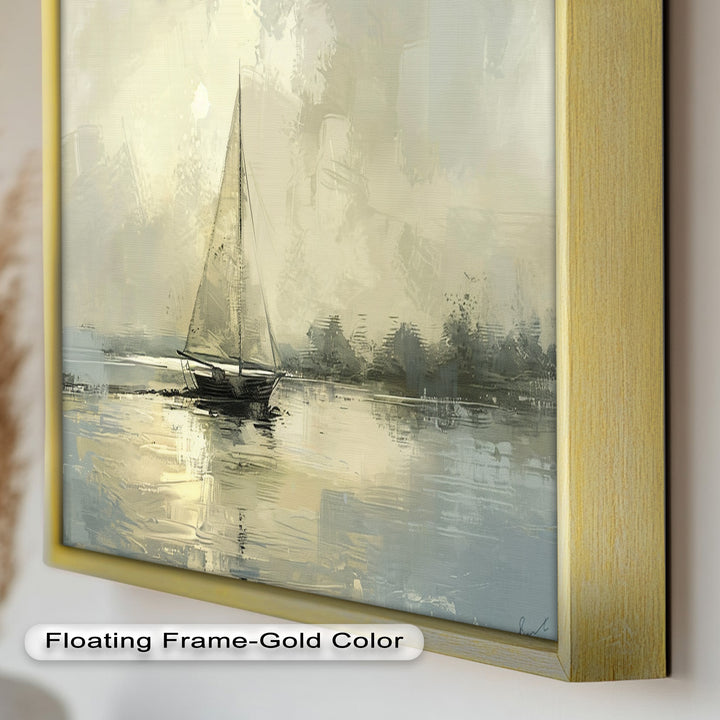 Vintage Sailboat Sailing Ocean – Timeless Nautical Oil Painting