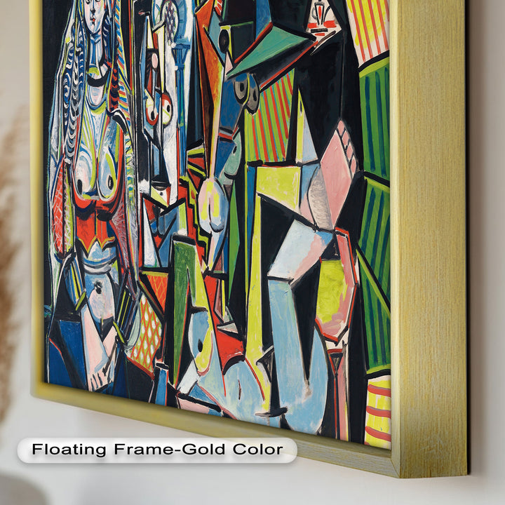 The Mirror Within – Bold Cubist Interior Picasso Oil Painting