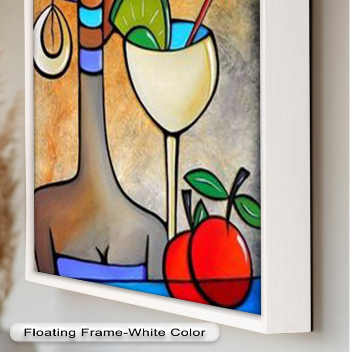 Tropical Gaze – Lebendiges Cocktail Muse Picasso Ölgemälde