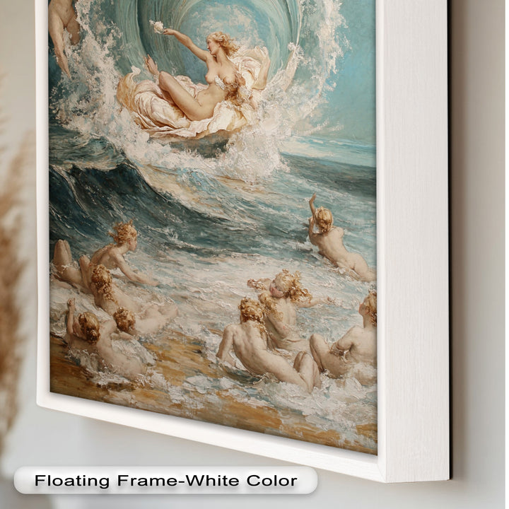 Birth of the Wave – Mythological Goddess and Cherubs Oil Painting