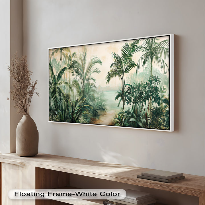 Tropical Garden Escape – Lush Jungle Oil Painting
