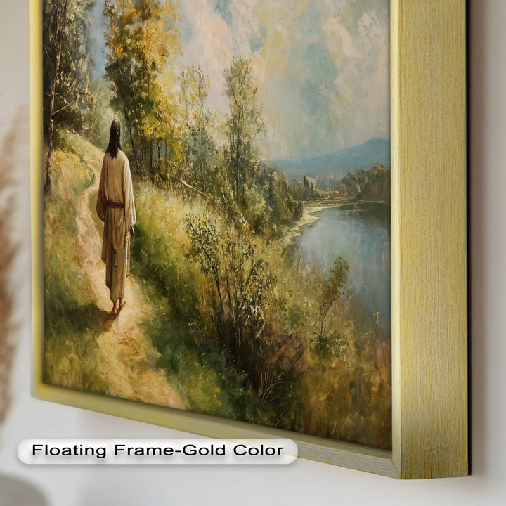 Jesus Walking on Path – Religious Oil Painting