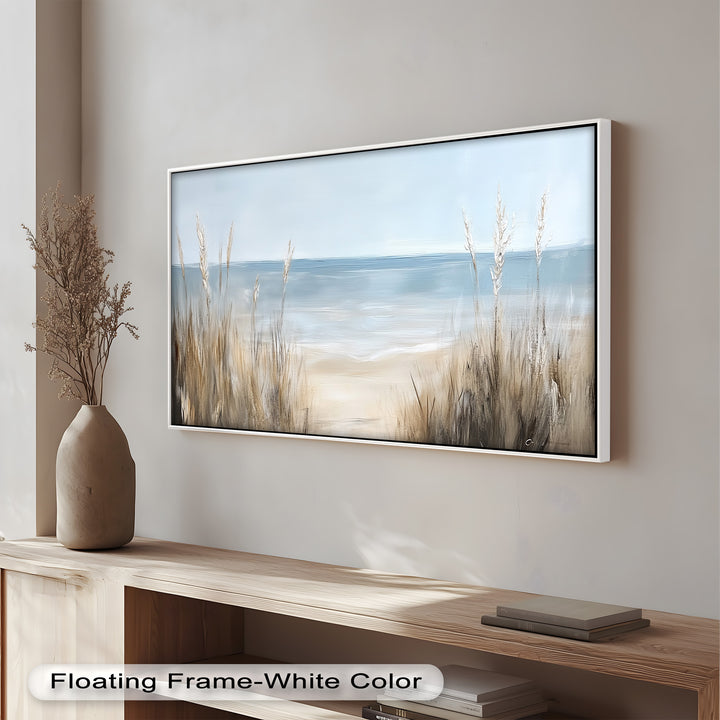 Coastal Wall Art-Beach Grass Landscape Oil Painting